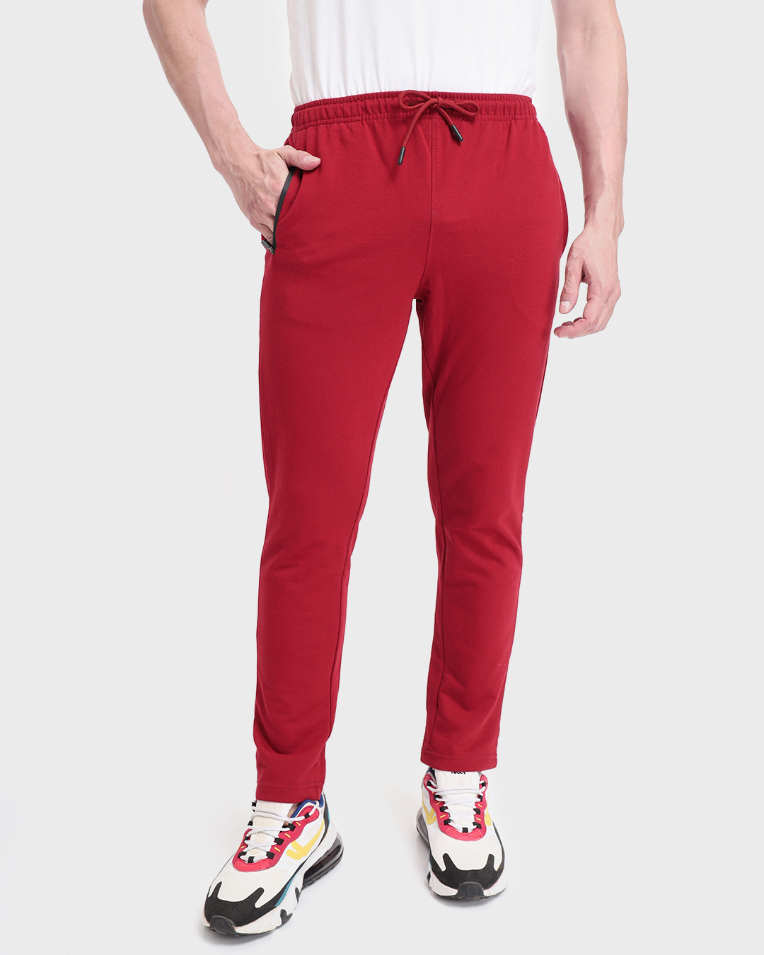 Buy Men's Red Basic Track Pants Online at Bewakoof