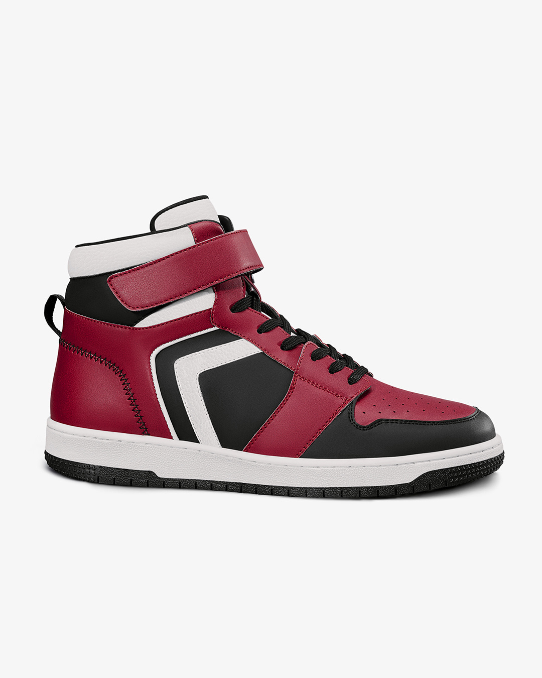 Shop Men's Red & Black Color Block High Top Sneakers-Back