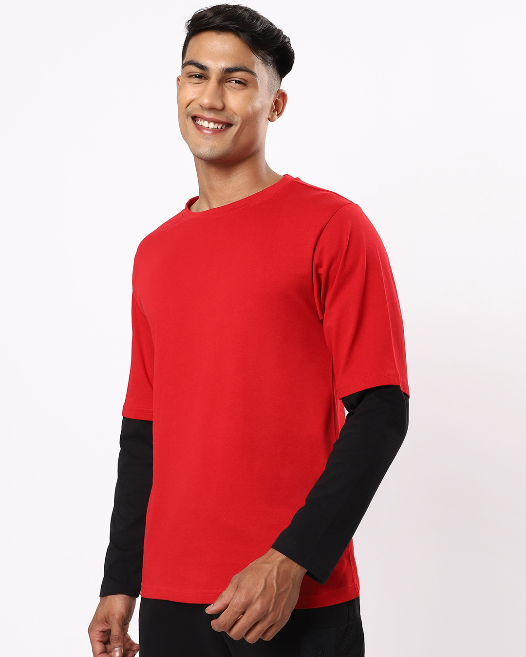 Shop Men's Red & Black Oversized T-shirt-Back