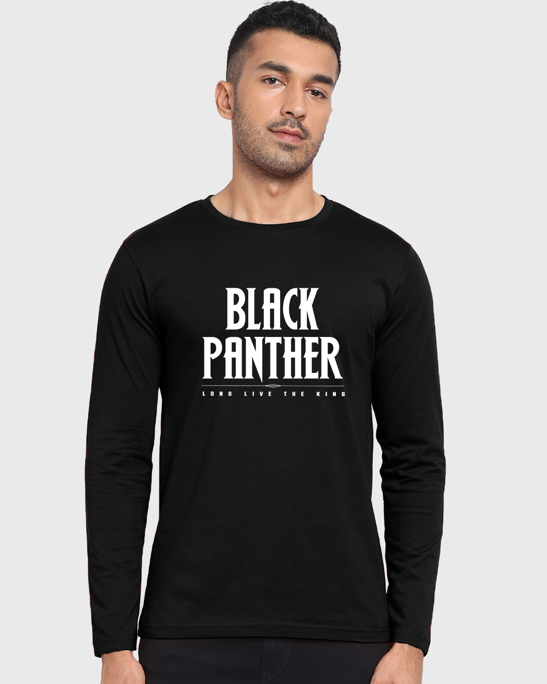 Shop Men's Black Panther Typography T-shirt-Back