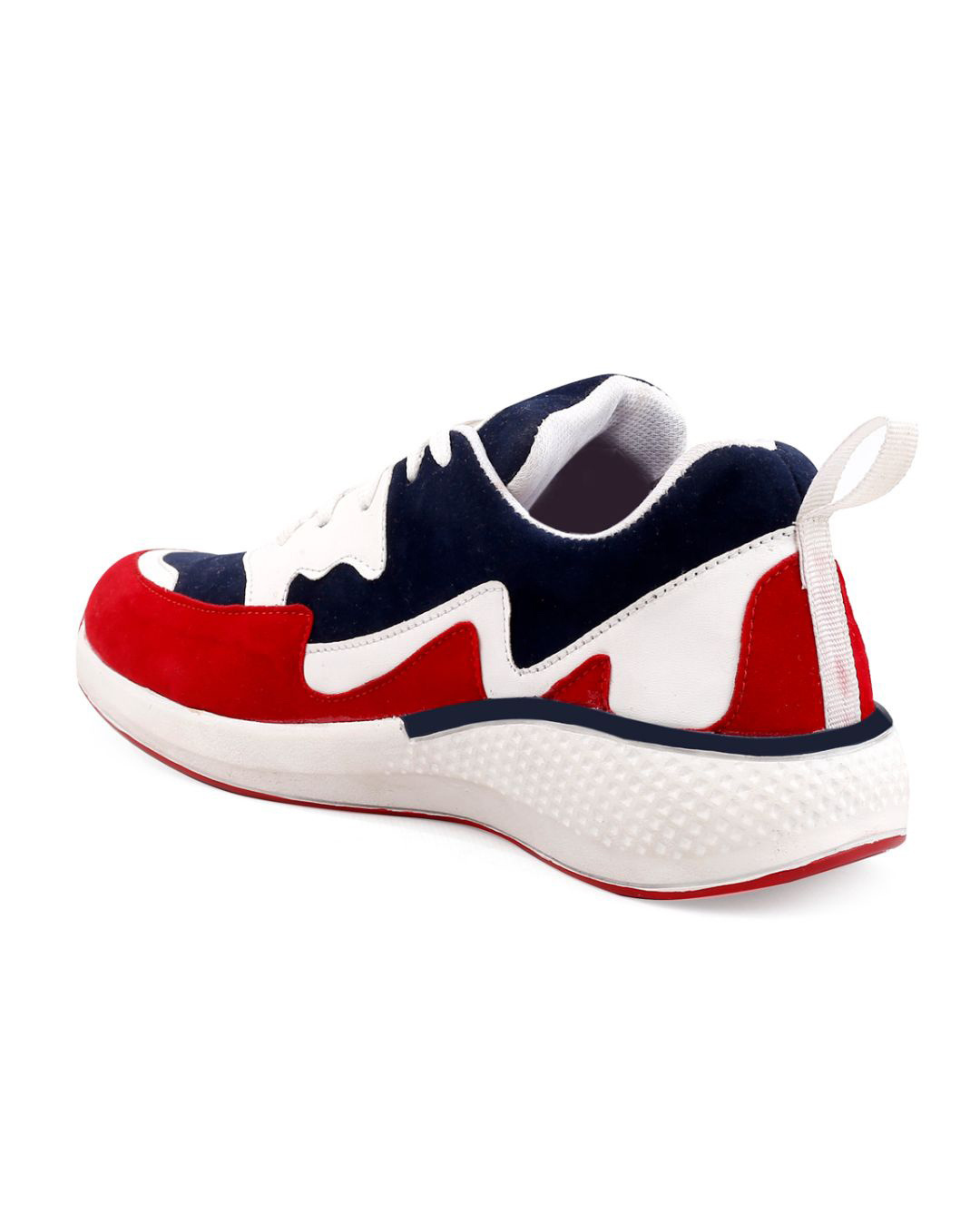 Shop Men's Red & Blue Color Block Sports Shoes-Back