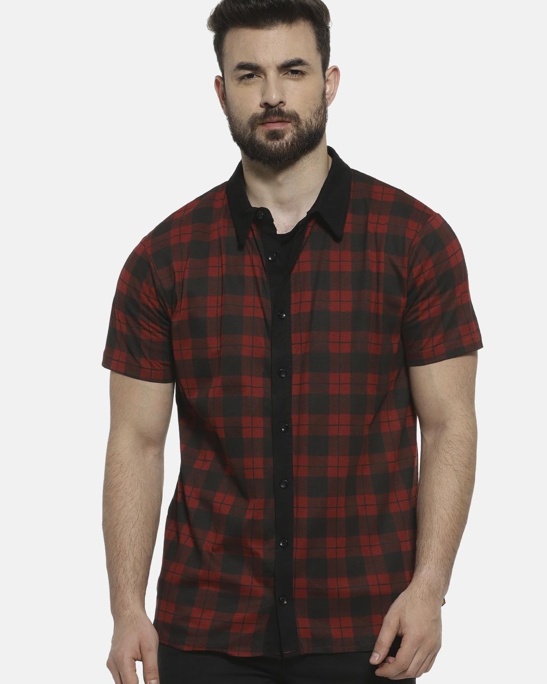 Buy Men's Red Checked Shirt Online at Bewakoof