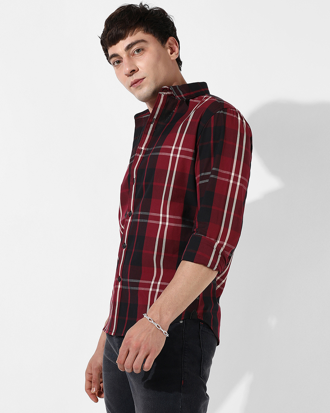Shop Men's Red Checked Shirt-Back
