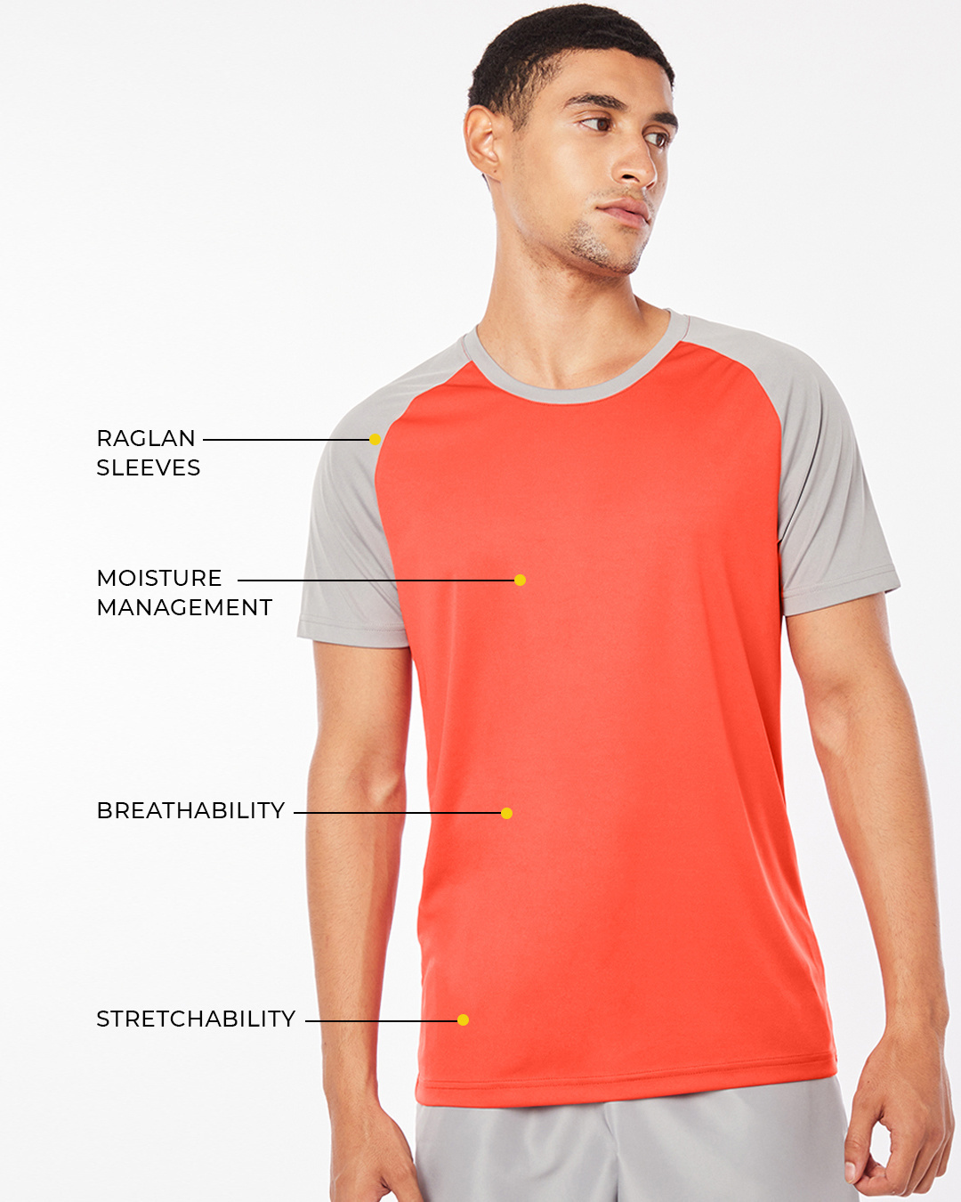 Shop Men's Red Colorblock Training T-shirt-Back