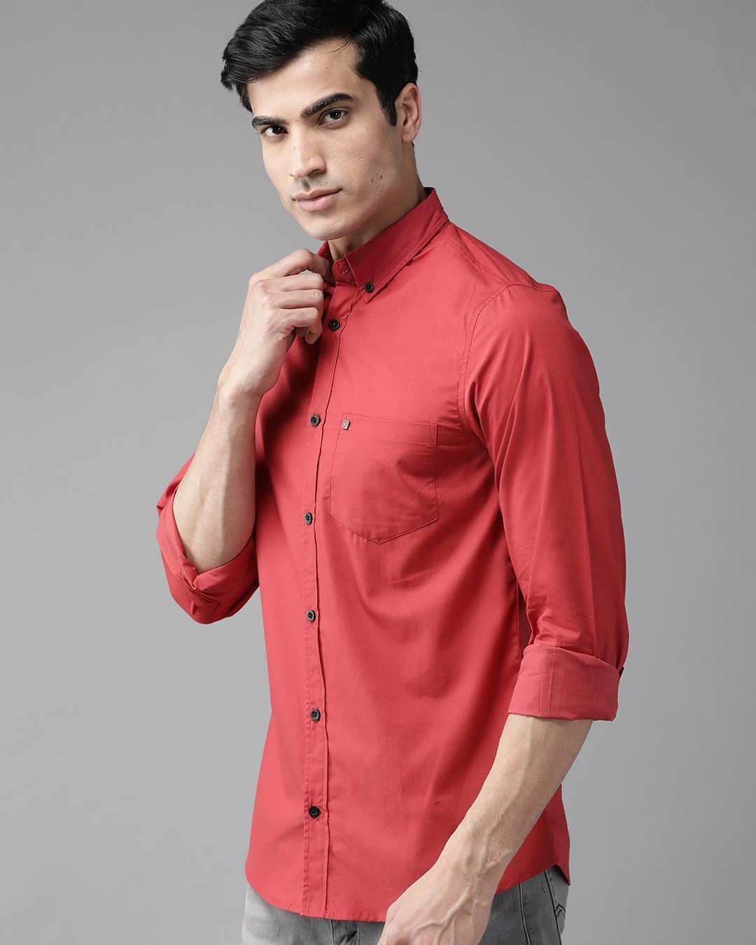 Shop Men's Red Cotton Shirt-Back