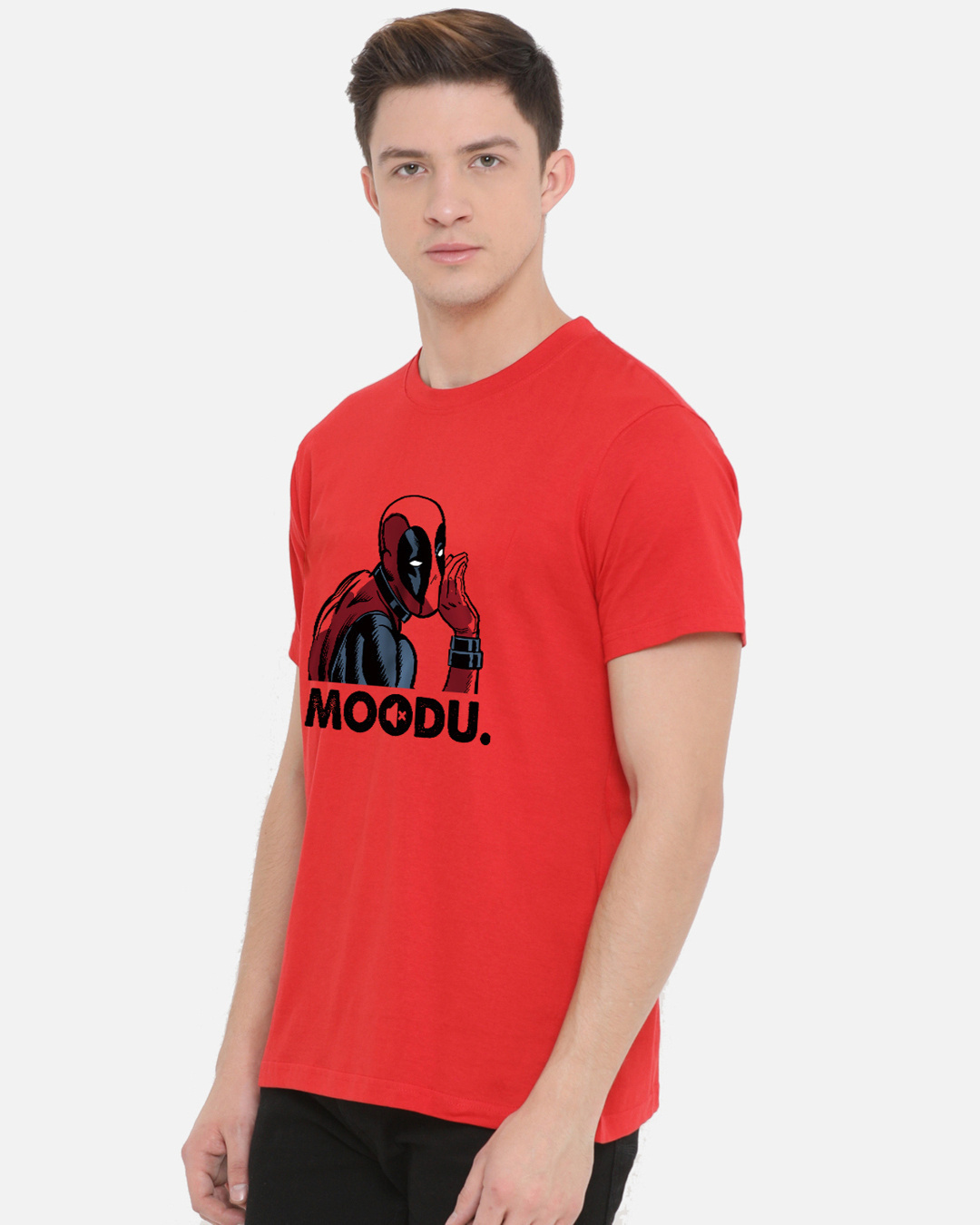 Shop Men's Red "Deadpool Marvel" Cotton T-shirt-Back