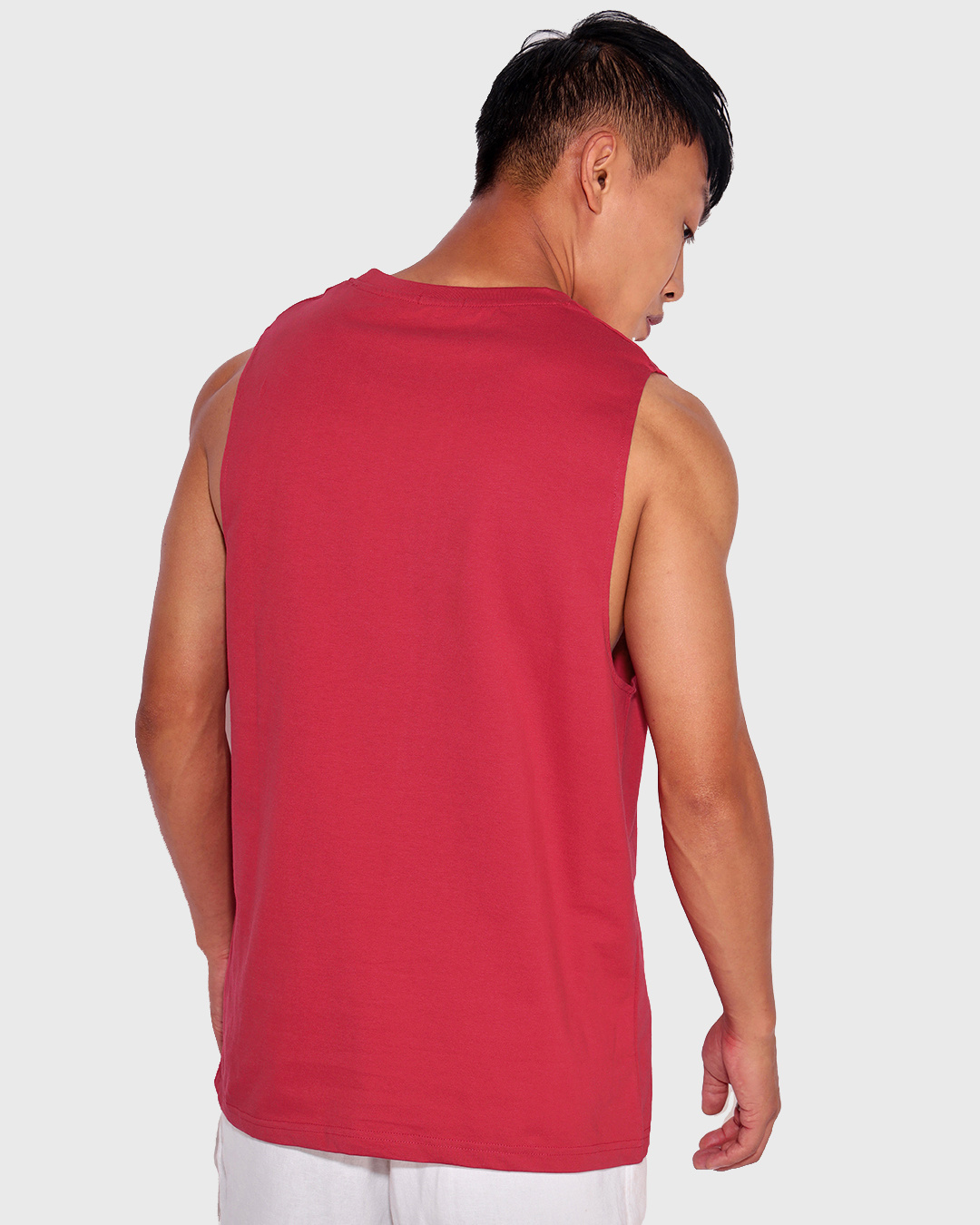 Shop Men's Red Feel'n Hot Graphic Printed Oversized Vest-Back