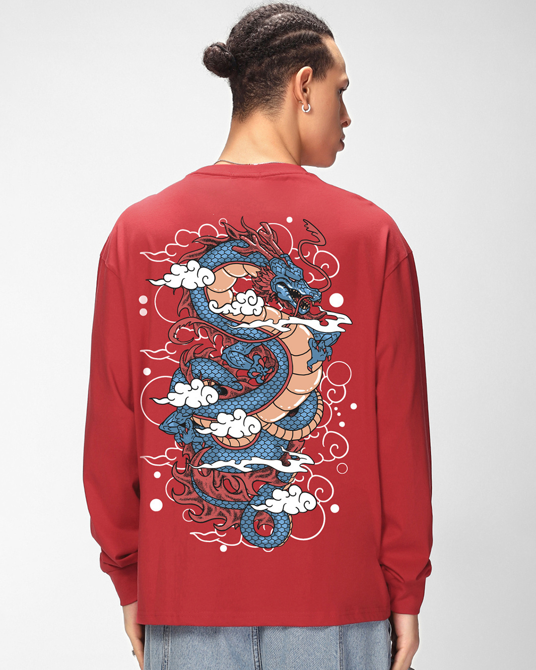 Buy Men's Red Free Spirit Graphic Printed Oversized T-shirt Online at ...
