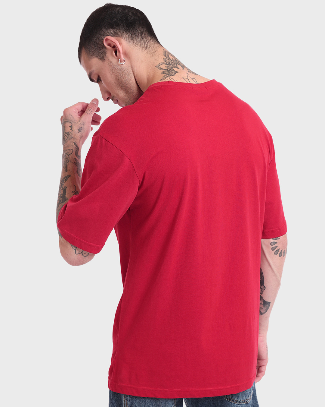 Shop Men's Red Groovin Graphic Printed Oversized T-shirt-Back