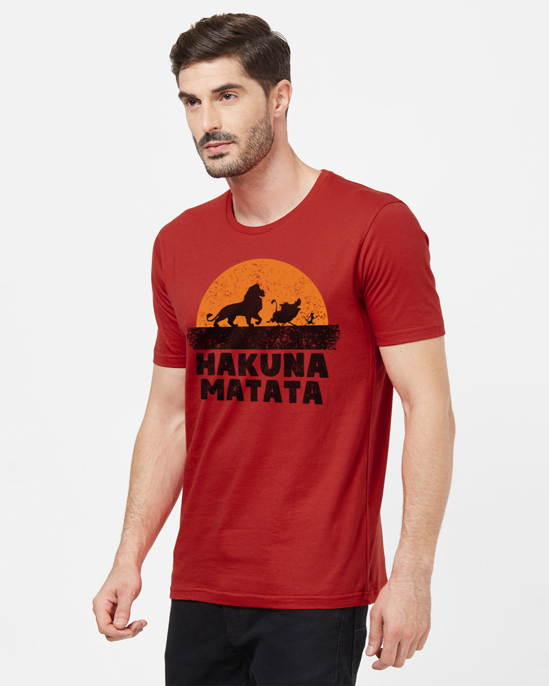 Shop Men's Red Hakuna Matata Disney Official Typography T-shirt-Back