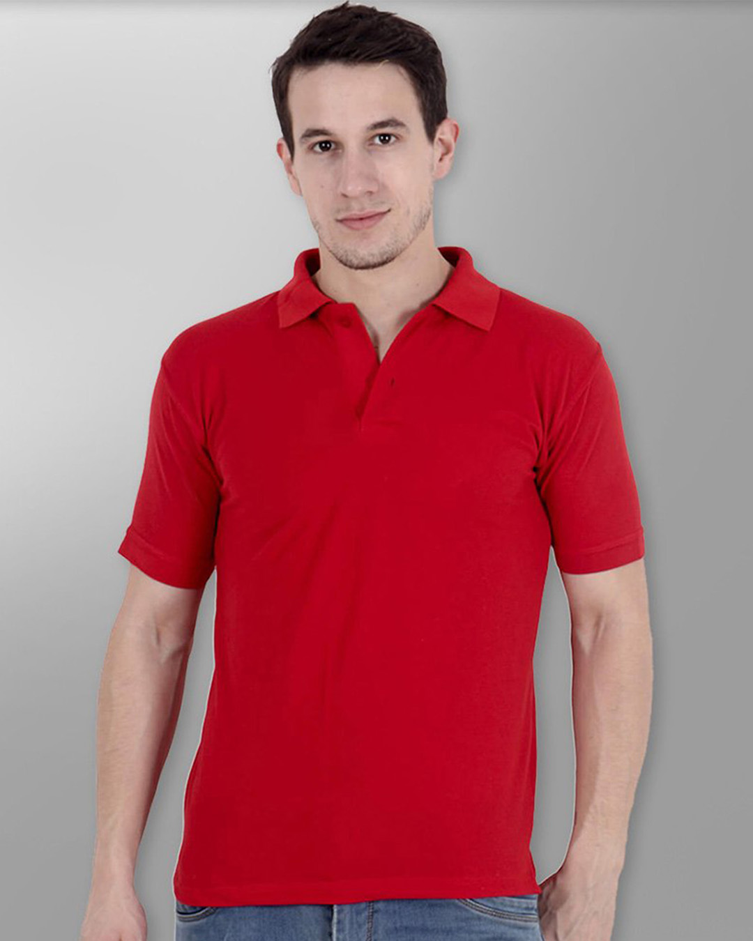 Buy Men's Red Half Sleeve Polo T-shirt Online at Bewakoof