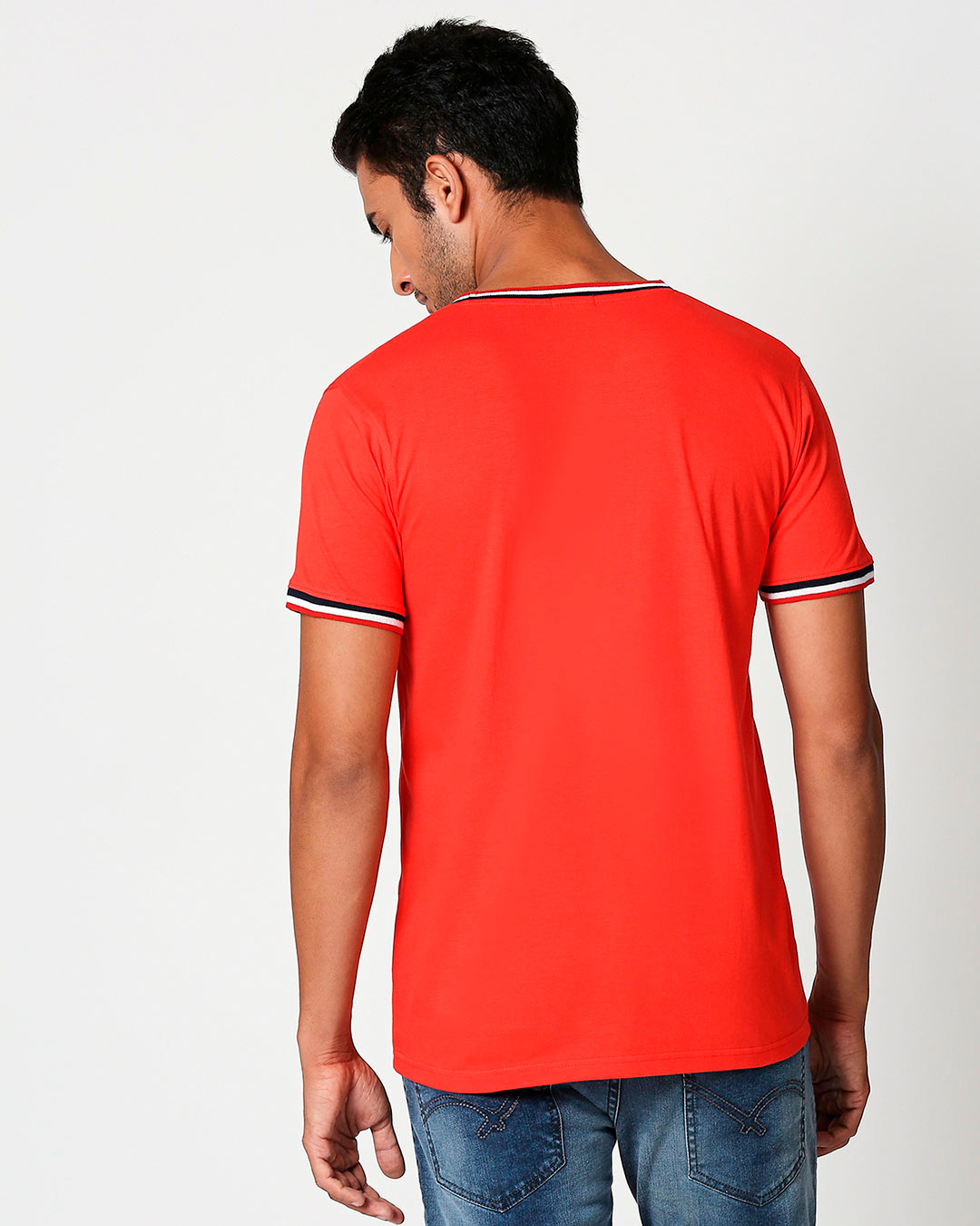 Shop Men's Red Headphone Beats Graphic Printed T-shirt-Back
