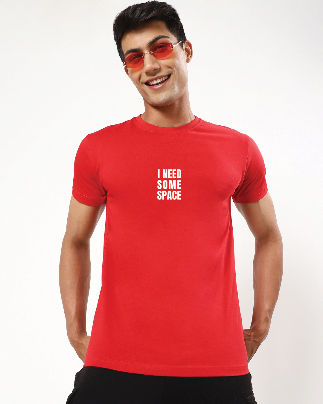 Shop Men's Red I Need Some Space Teddy Graphic Printed T-shirt-Back