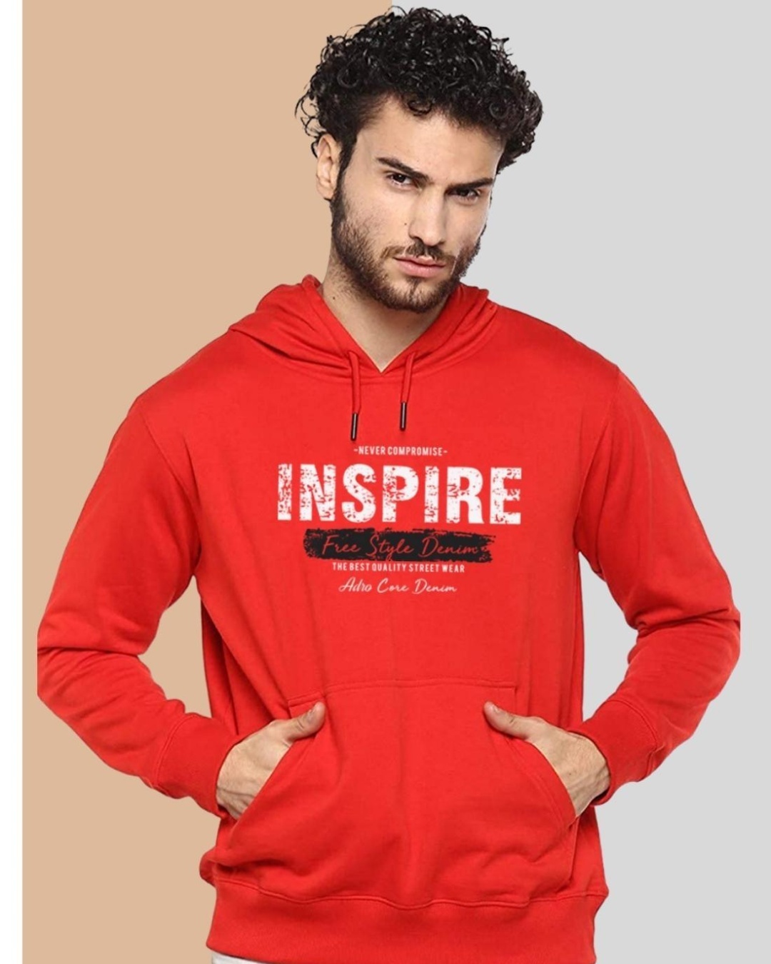 Buy Men's Red Inspire Typography Hoodie Online at Bewakoof