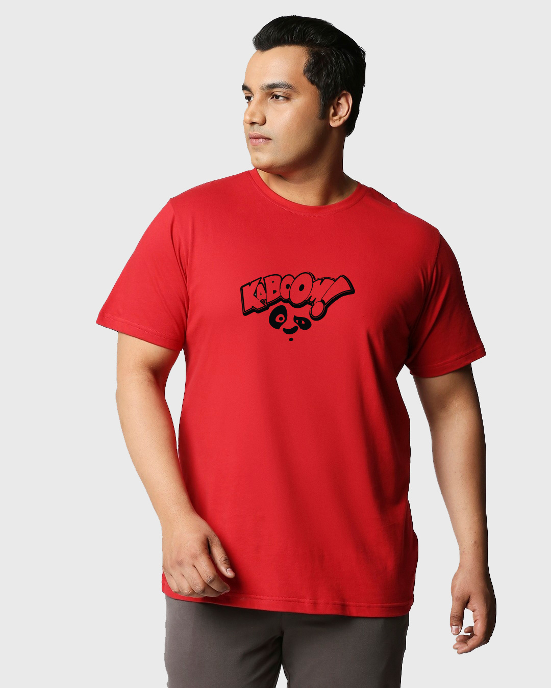 Shop Men's Red Kaboom Graphic Printed Oversized Plus Size T-shirt-Back