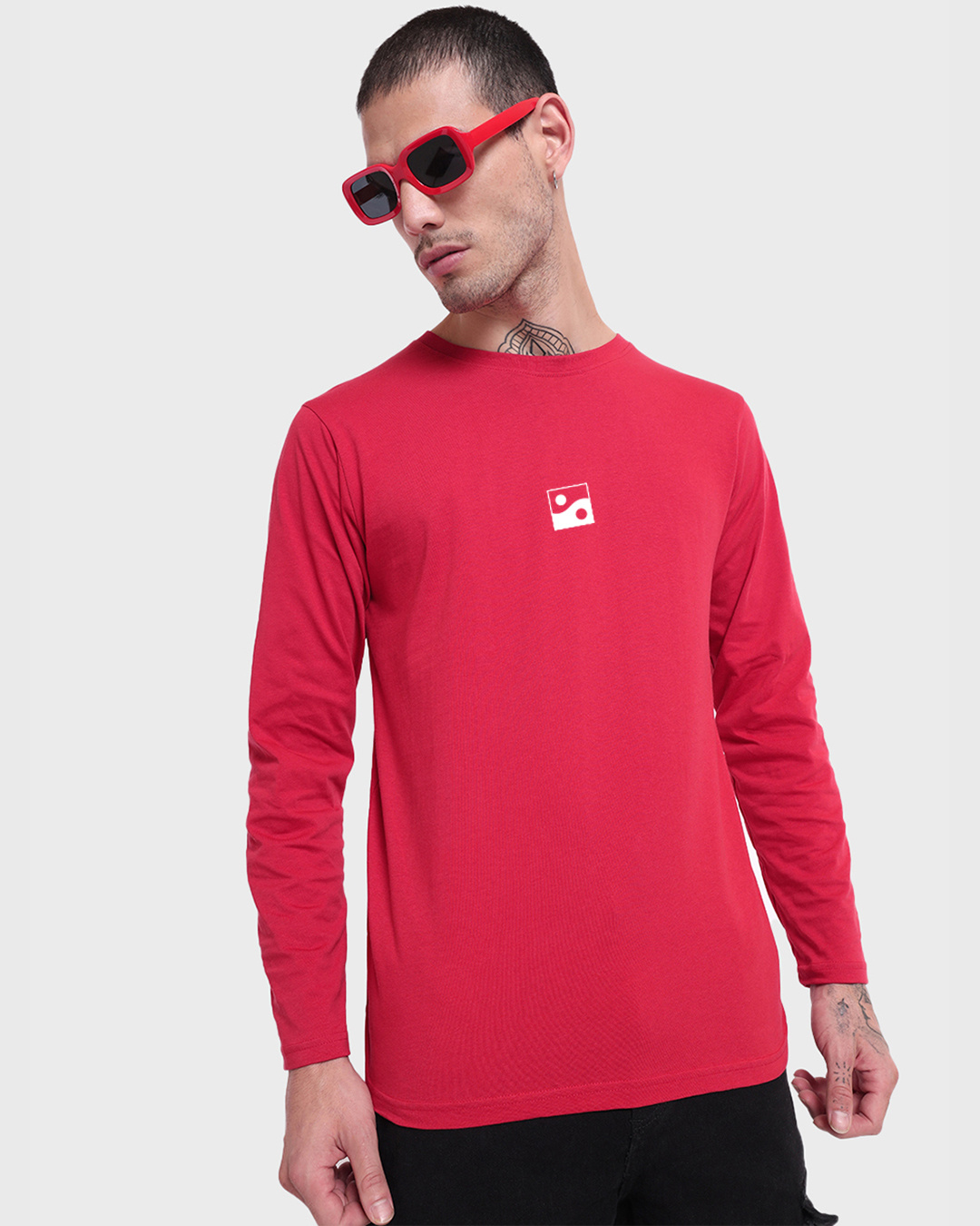 Shop Men's Red Karma Circles Typography T-shirt-Back