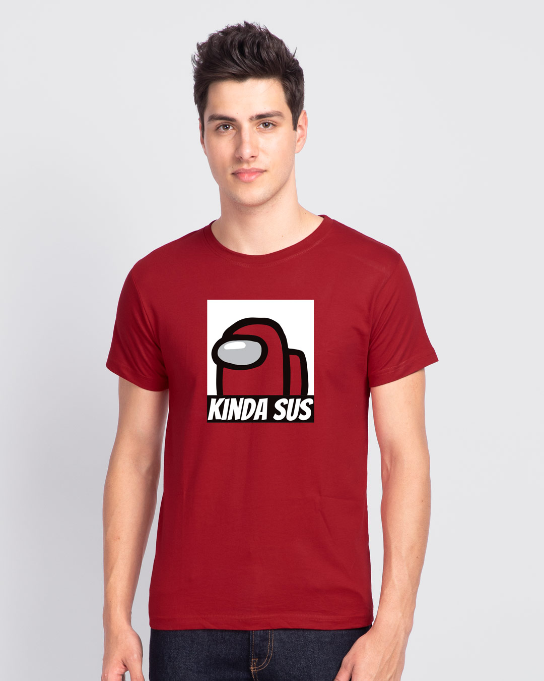 Shop Men's Red Kinds Sus Imposter Printed T-shirt-Back