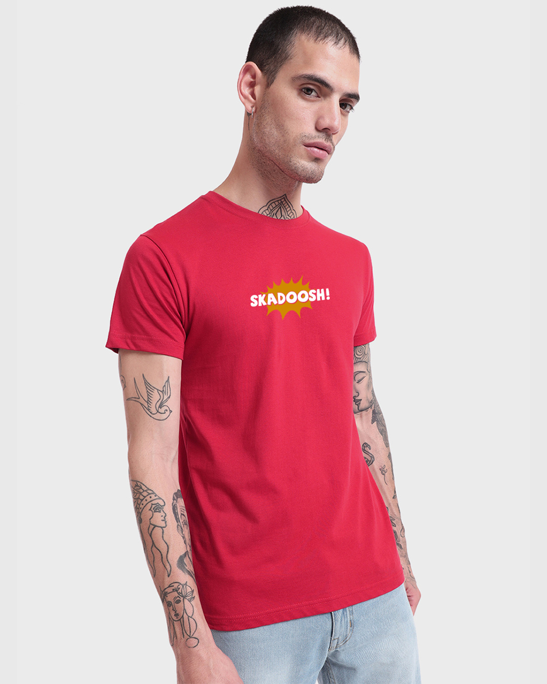 Shop Men's Red Kung Fu Panda Graphic Printed T-shirt-Back