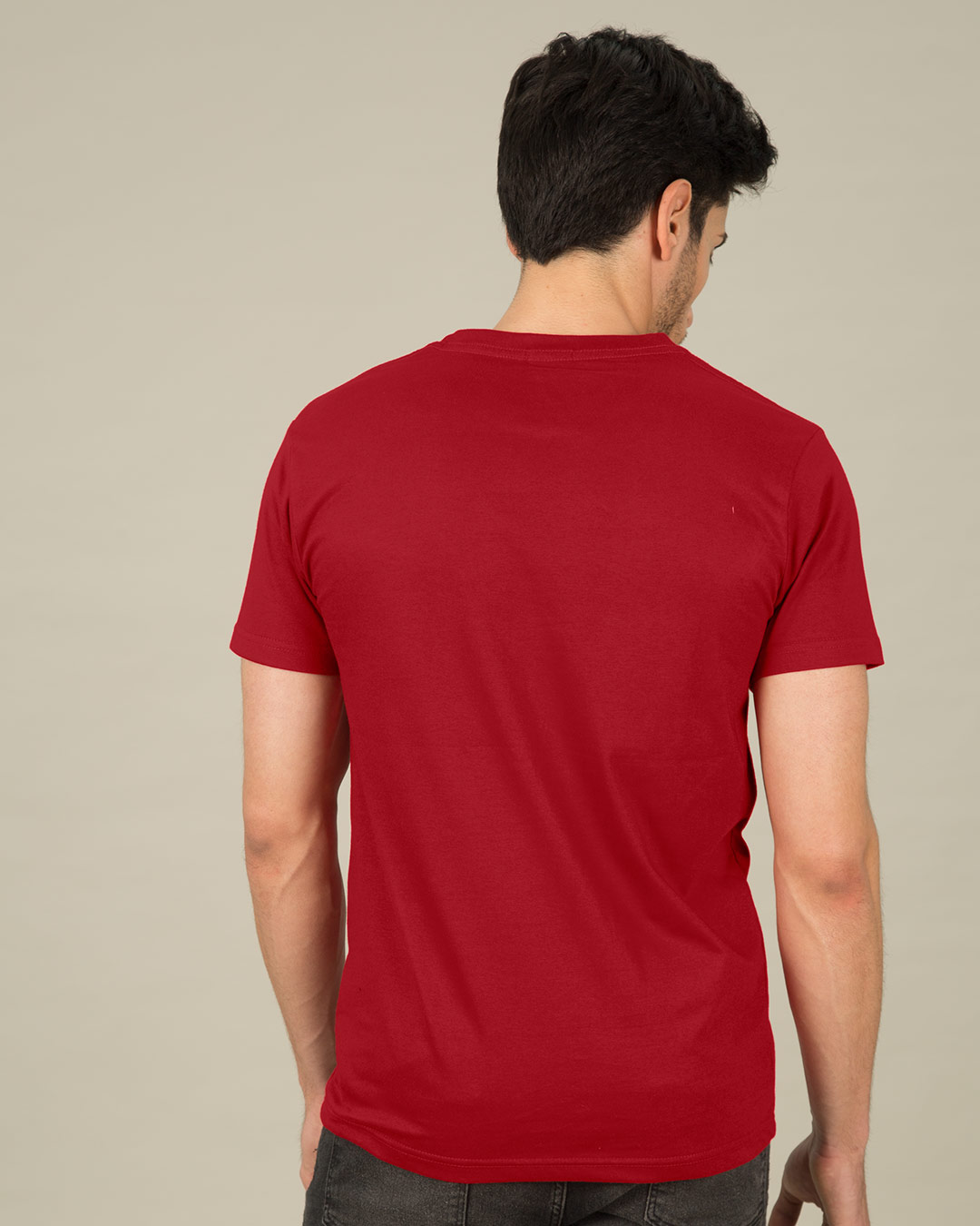 Shop Men's Red Lazy Shinchan Graphic Printed T-shirt-Back