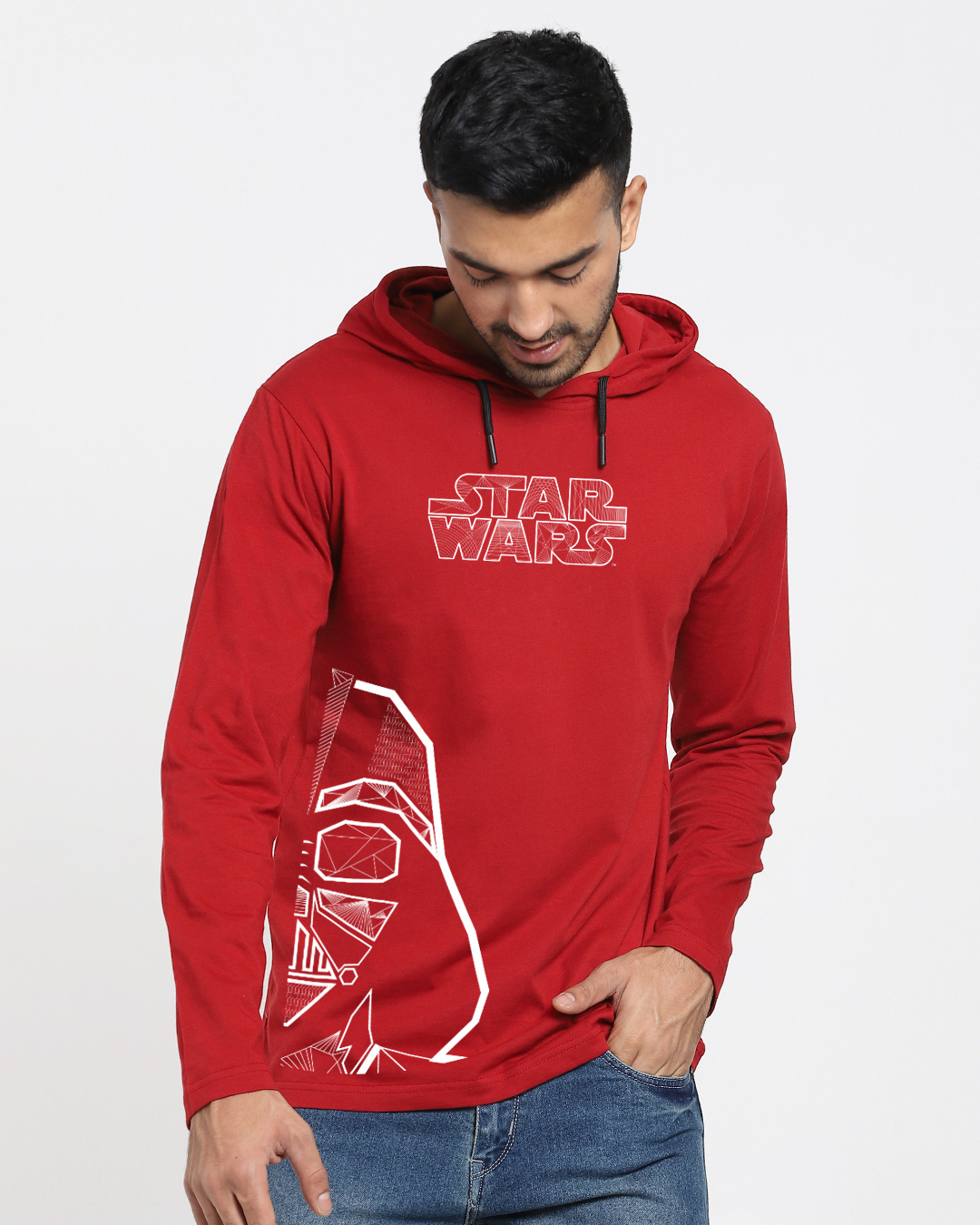 Shop Men's Red Lord Vader Hoodie T-shirt-Back