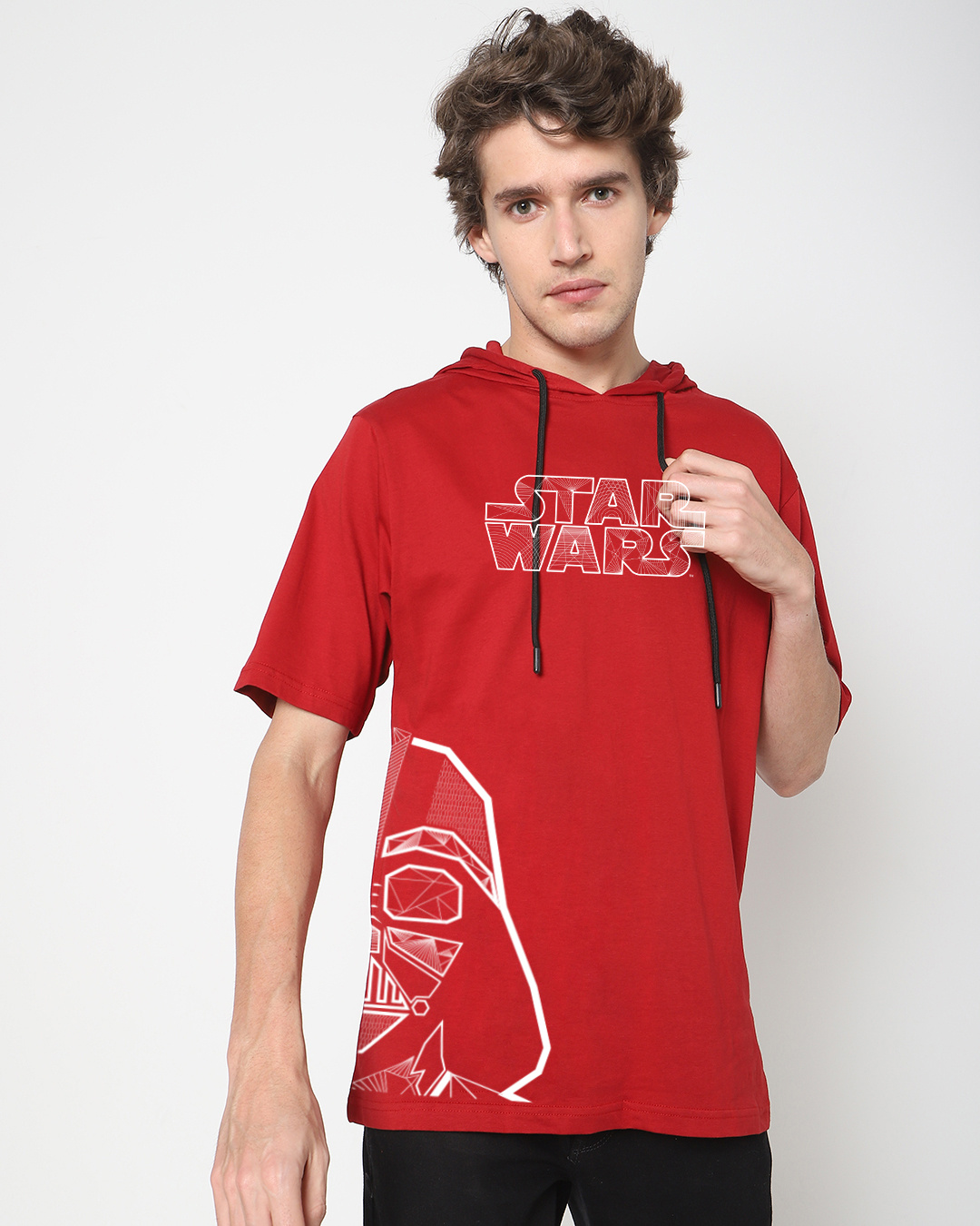 Shop Men's Red Lord Vader Oversized Hoodie T-shirt-Back