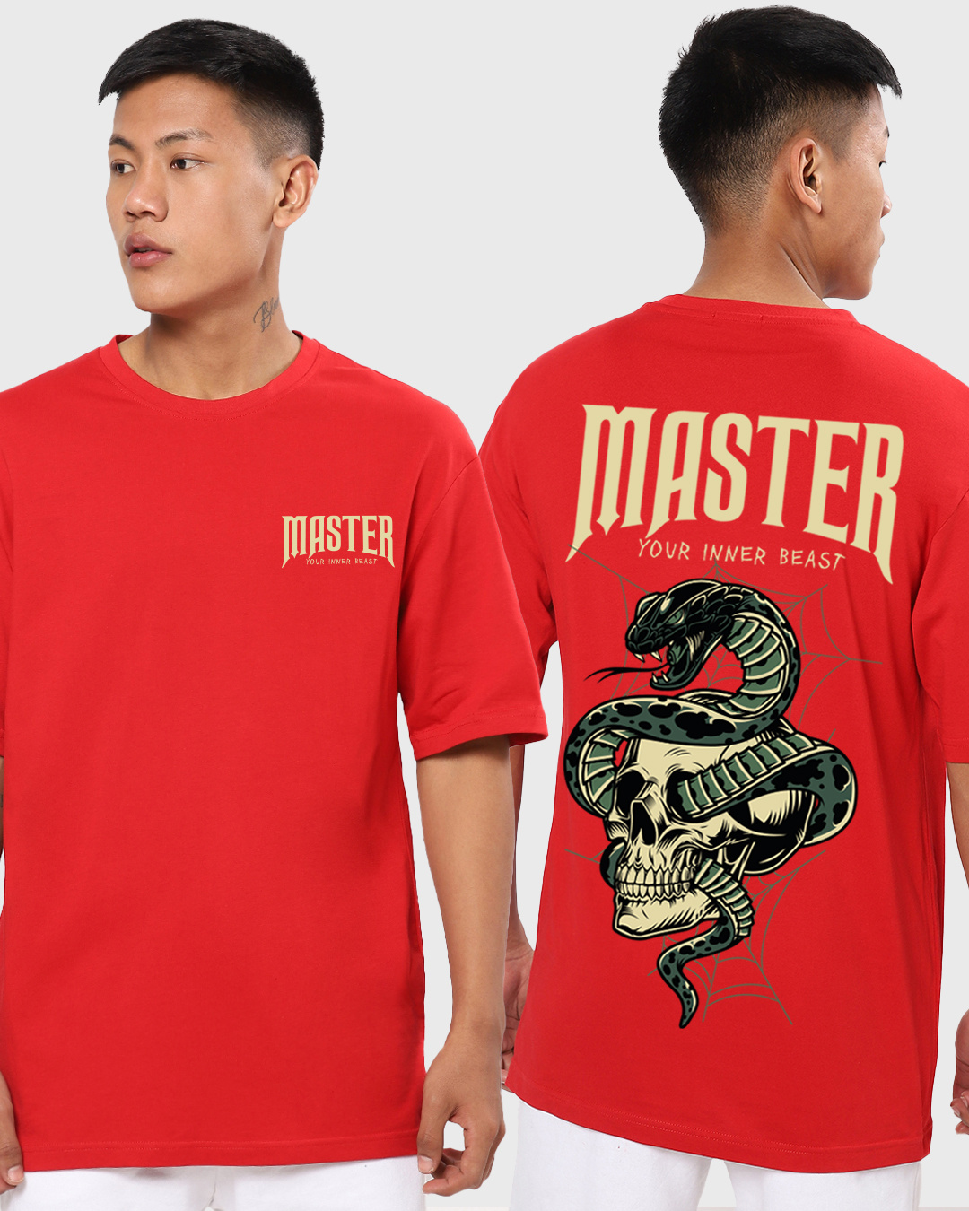 Buy Men s Red Master Graphic Printed Oversized T shirt Online At Bewakoof Buy Men s Red Master Graphic Printed Oversized T shirt Online At Bewakoof