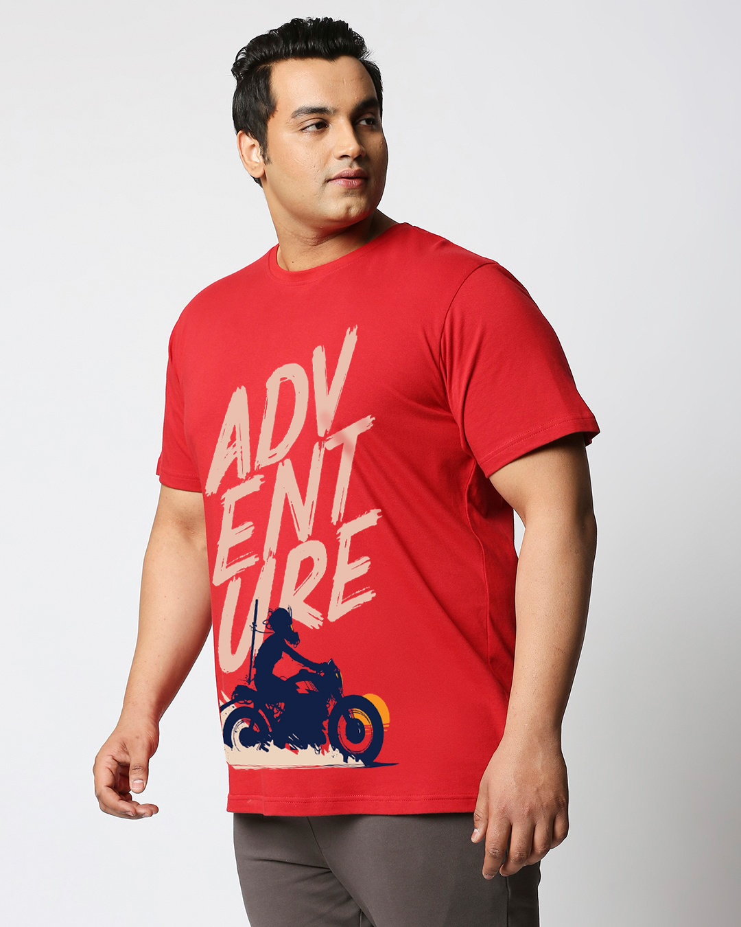 Shop Men's Red Moon Rider Graphic Printed Oversized Plus Size T-shirt-Back