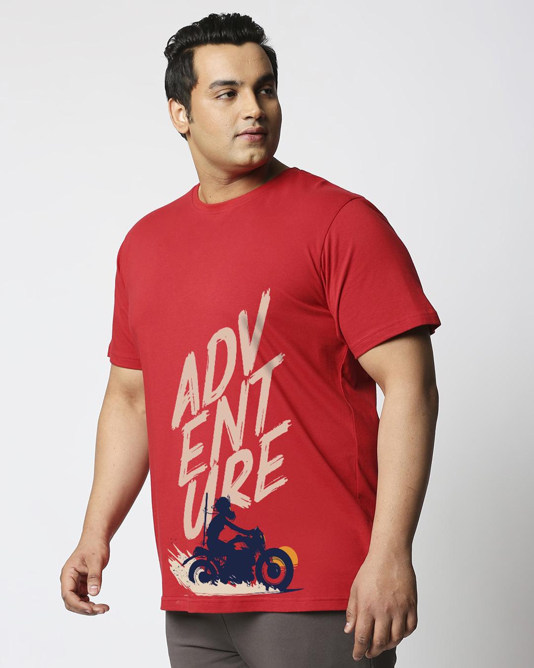Shop Men's Red Moon Rider Plus Size Typography T-shirt-Back