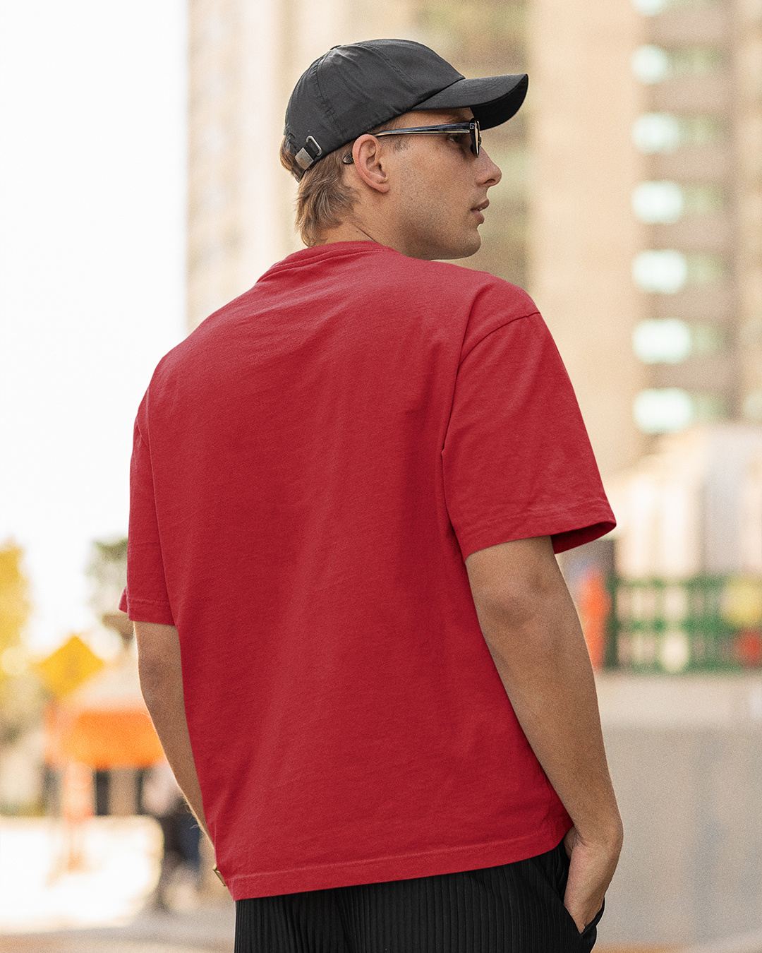 Shop Men's Red Mosiac Printed Cotton T-shirt-Back
