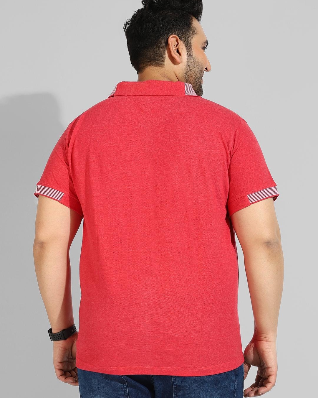 Shop Men's Red Plus Size T-shirt-Back