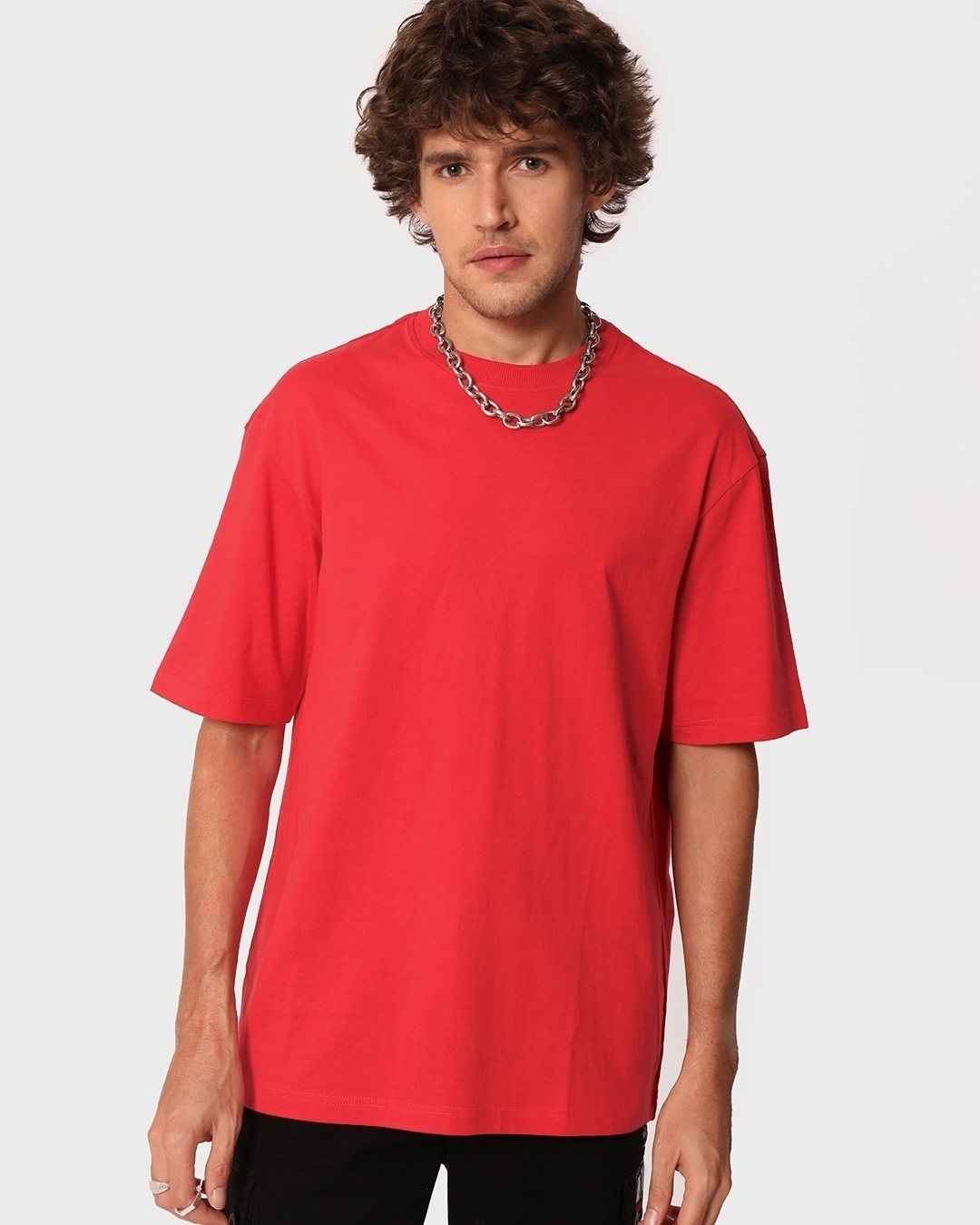 Shop Men's Red Oversized T-shirt-Back