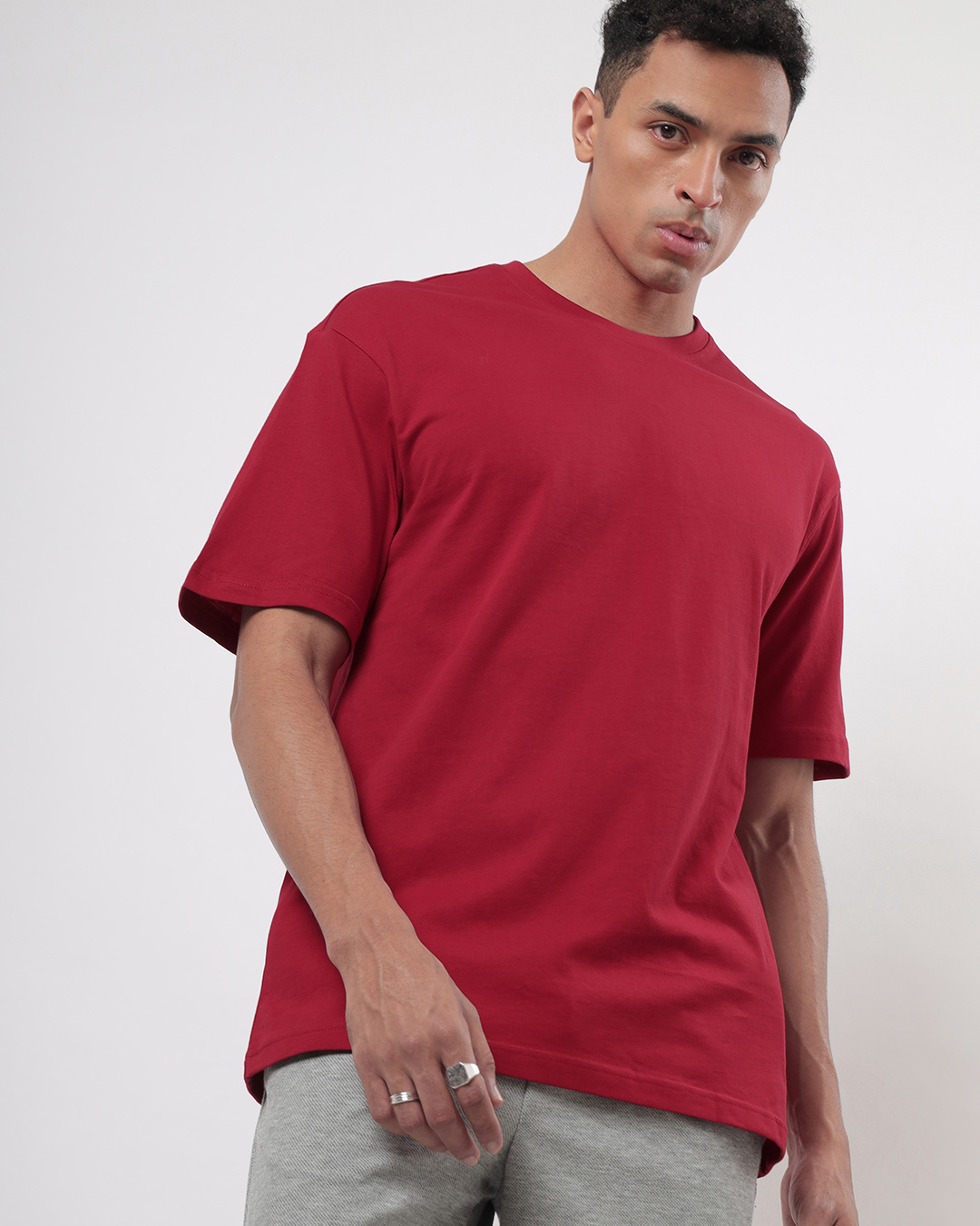 Buy Men's Red Oversized T-shirt for Men 