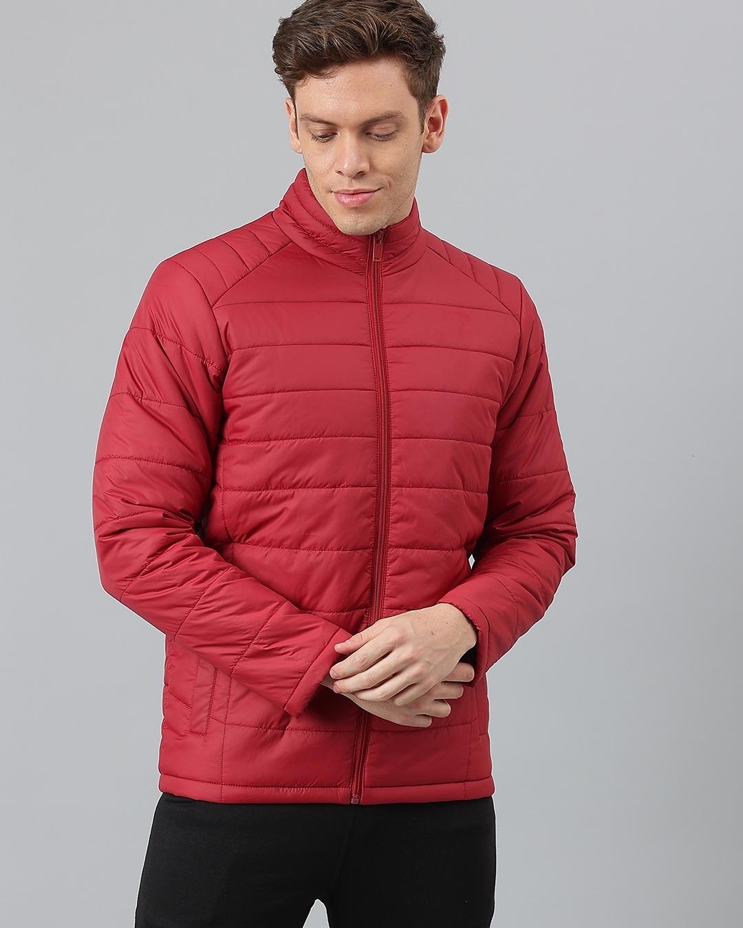 Buy Men's Red Puffer Jacket Online at Bewakoof