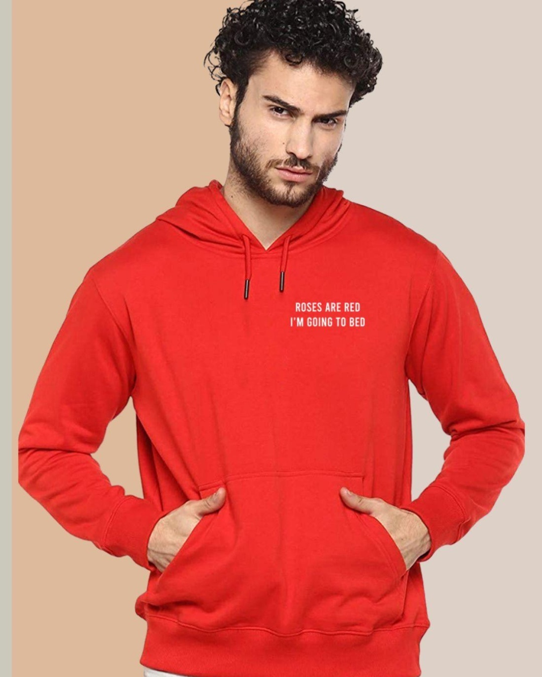 Buy Men's Red Roses are Red I'm Going to Bed Typography Hoodie Online ...