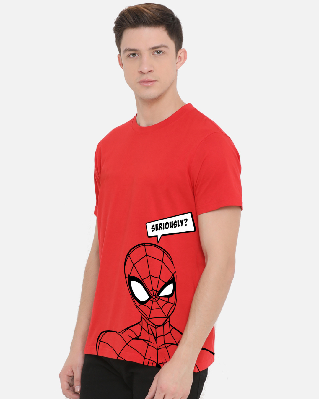 Shop Men's Red Sarcastic Spider Graphic Printed T-shirt-Back