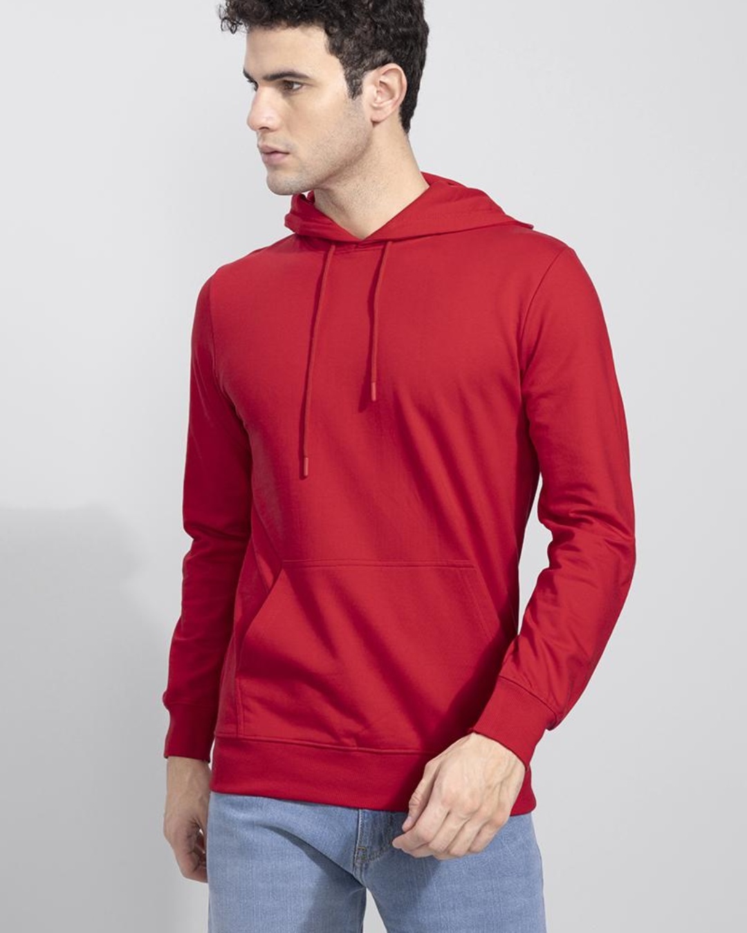 Buy Men's Red Slim Fit Hooded Sweatshirt Online in India at Bewakoof