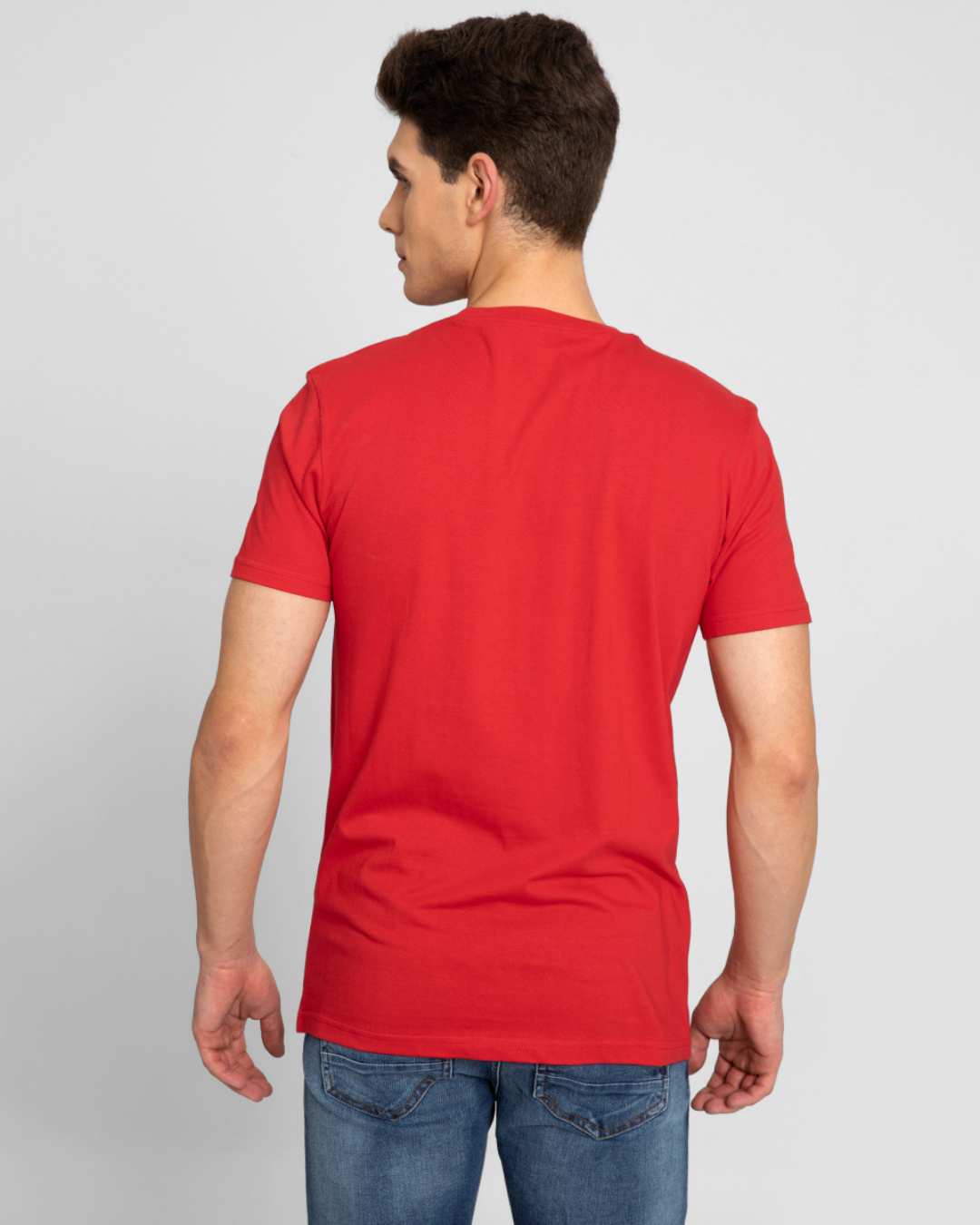 Shop Men's Red Something's Fishy Graphic Printed Slim Fit T-shirt-Back