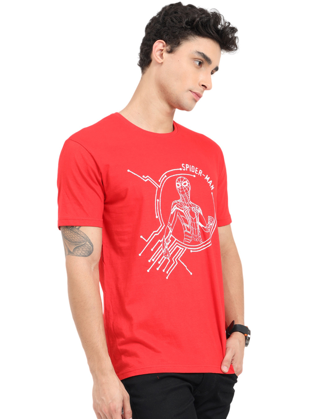 Shop Men's Red Spider Man Graphic Printed T-shirt-Back