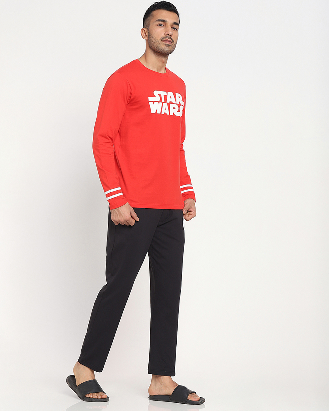 Shop Men's Red Star Wars Lounge T-shirt & Pyjama Set-Back