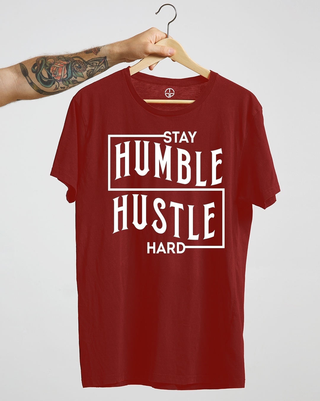 Buy Men's Red Stay Humble Hustle Hard Typography T-shirt for Men Red ...