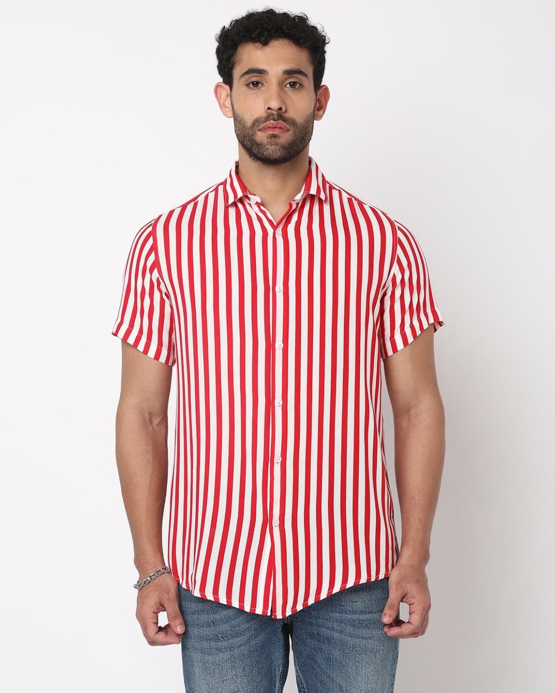striped red shirt mens
