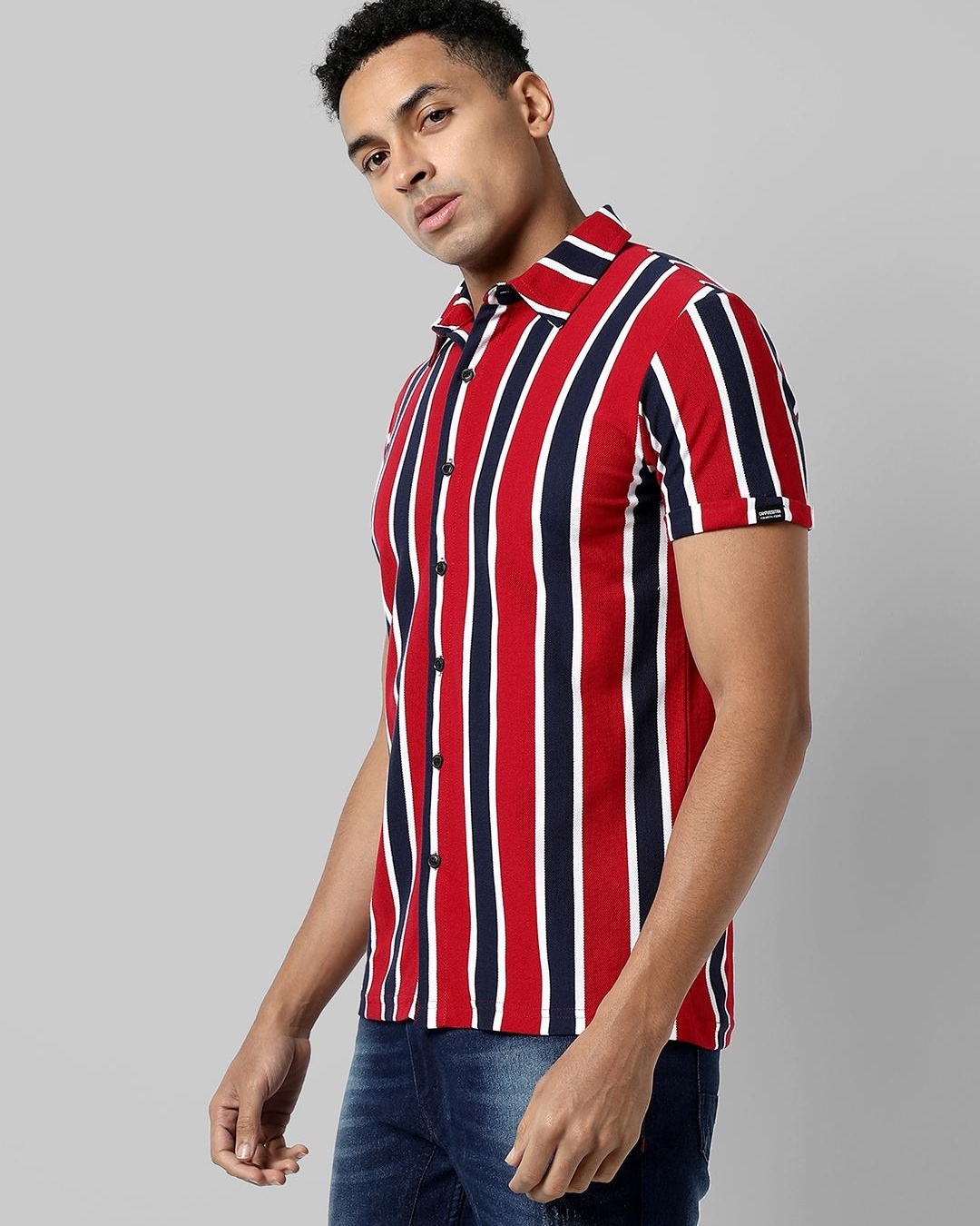 striped red shirt mens