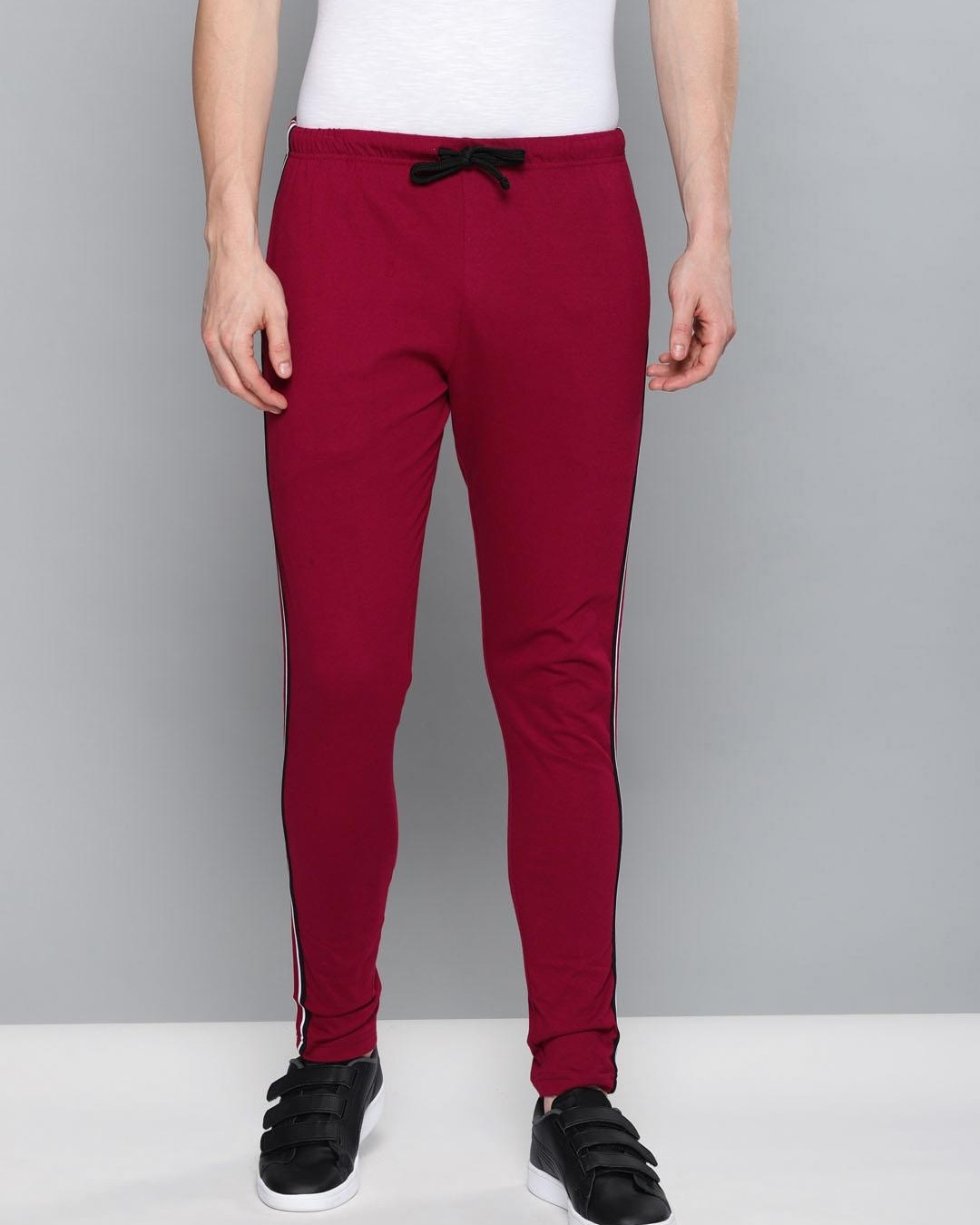 Shop Men's Red Striped Track Pants-Back