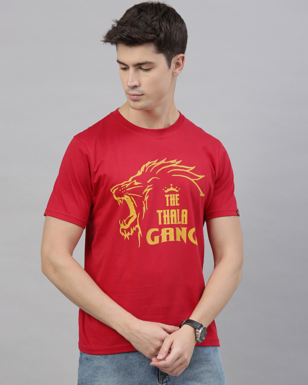 Shop Men's Red Thala Gang Graphic Printed T-shirt-Back