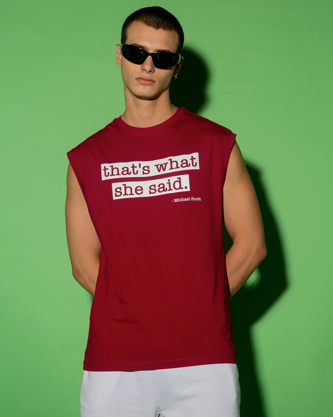 Shop Men's Red That's What She Said Typography Boxy Vest-Back