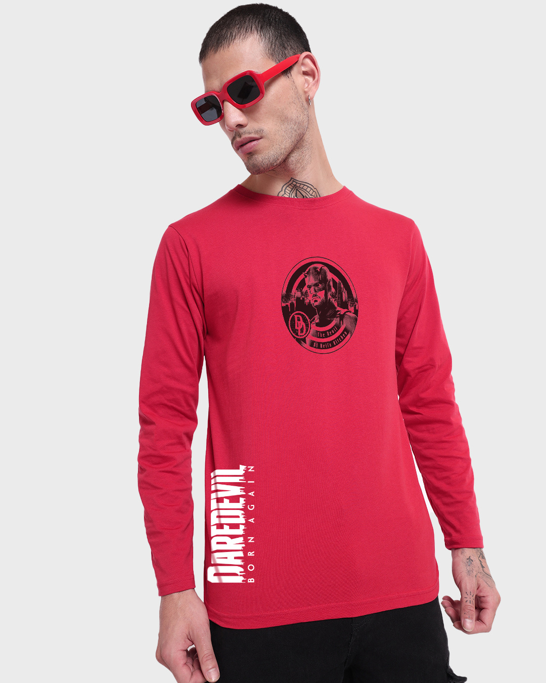 Shop Men's Red The Devil Graphic Printed T-shirt-Back