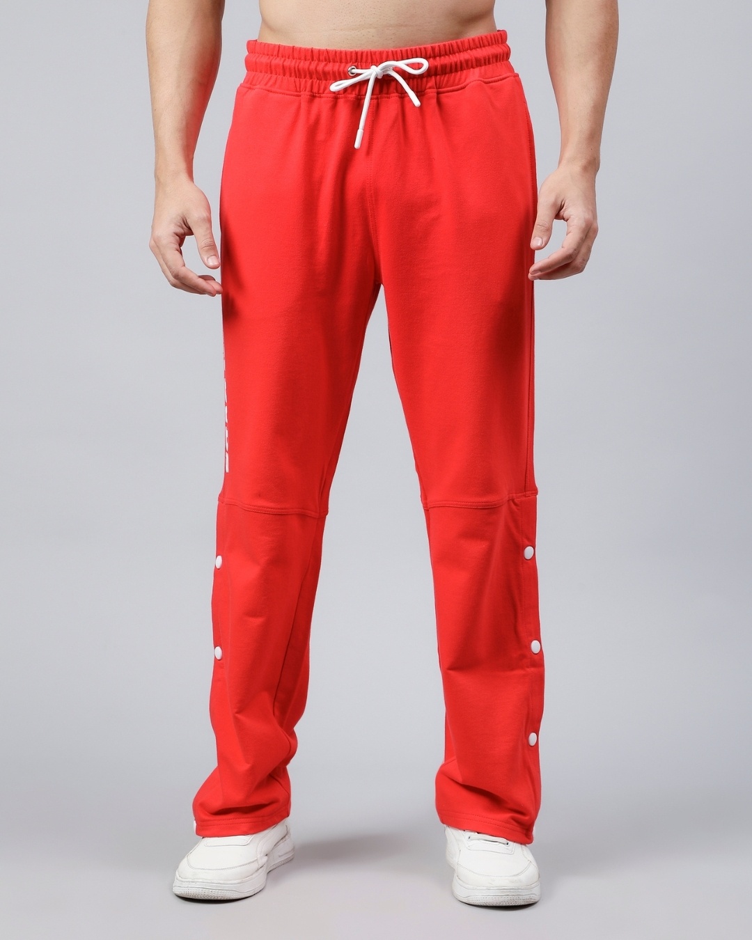 Shop Men's Red Typography Relaxed Fit Track Pants-Back