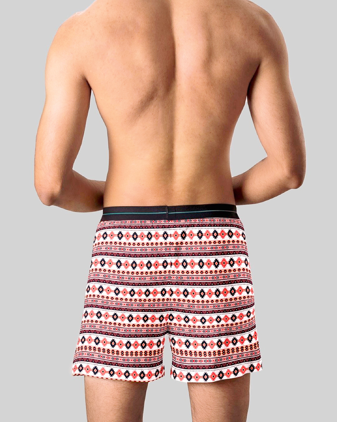 Shop Men's Red & White All Over Printed Boxers-Back