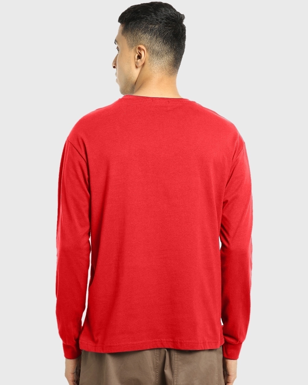 Shop Men's Red Work Hard Box Typography Oversized T-shirt-Back