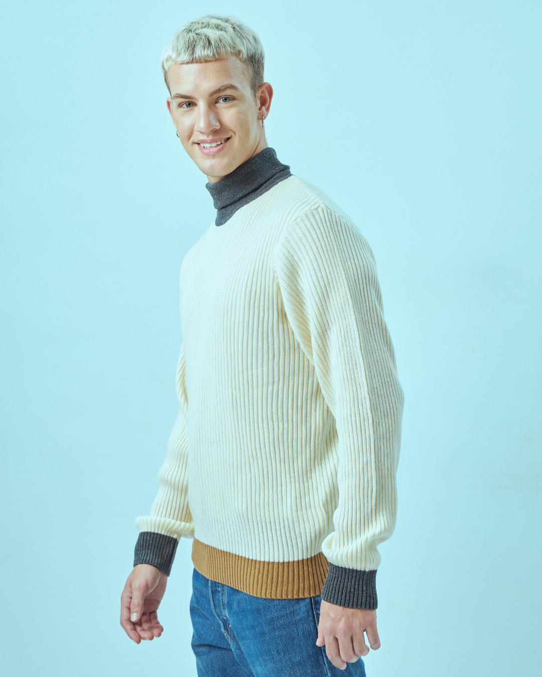 Shop Men's Gardenia Flatknit Sweater-Back